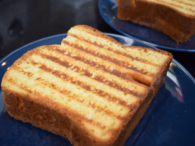 image of grilled ham and cheddar on brioche