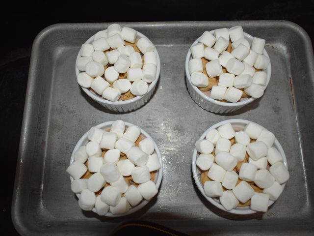 image of parfait topped with marshmallows, uncooked
