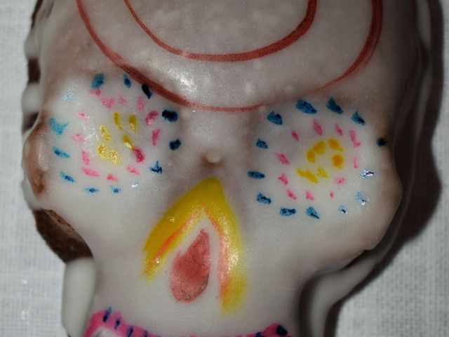 image of decorated sugar skull cake