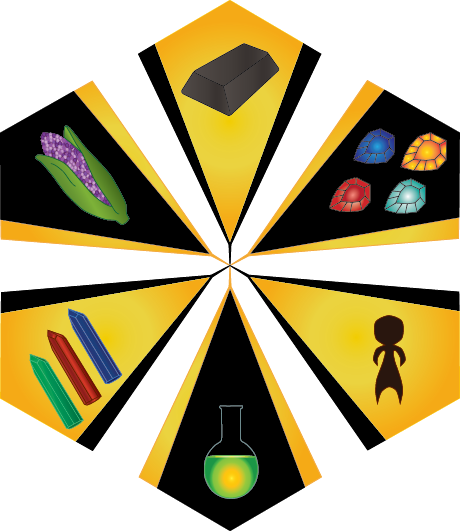 Logo showing various trade goods from Stargate